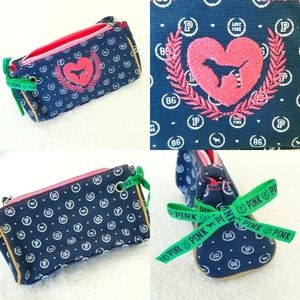 Victoria's Secret PINK Vintage Iconic Cosmetic Makeup Pencil Bag Pouch NWOT
